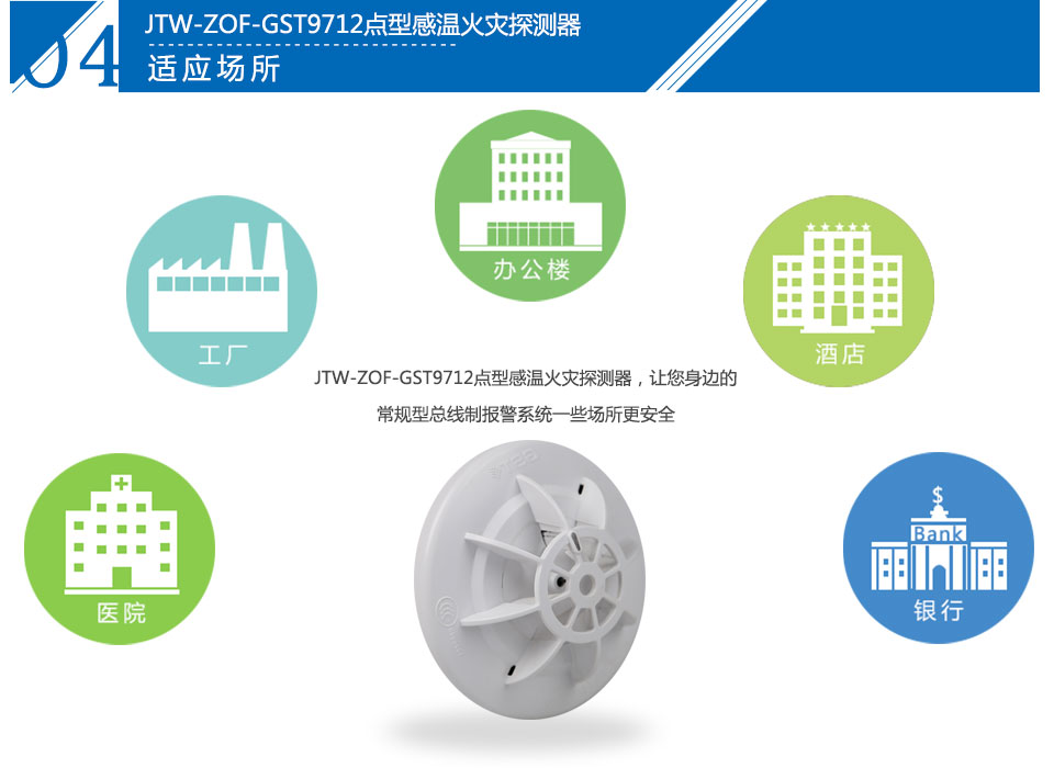 JTW-ZOF-GST9712點型感溫火災(zāi)探測器應(yīng)用場所