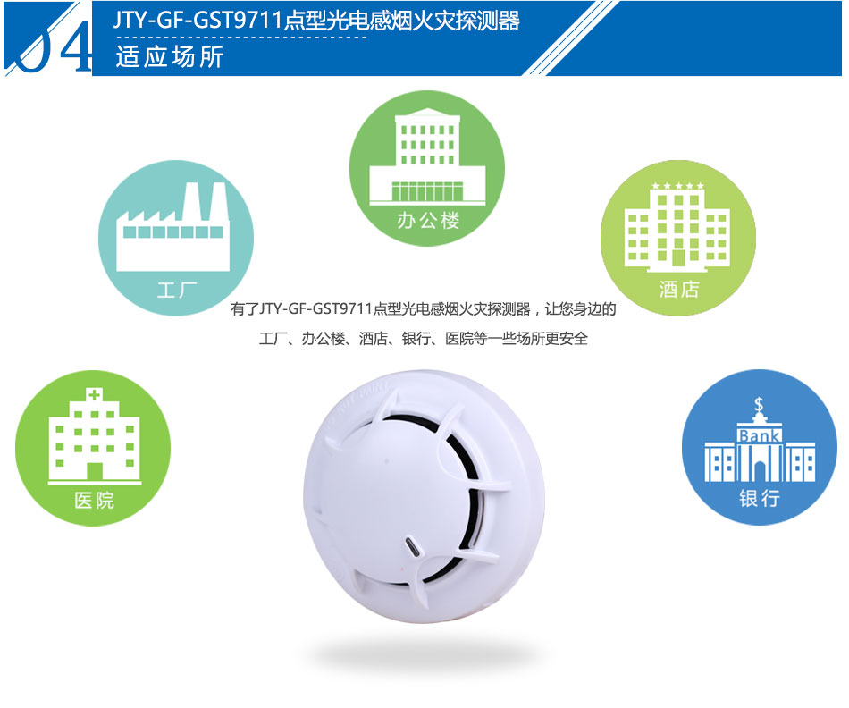 JTY-GF-GST9711點型光電感煙火災(zāi)探測器產(chǎn)品應(yīng)用場所