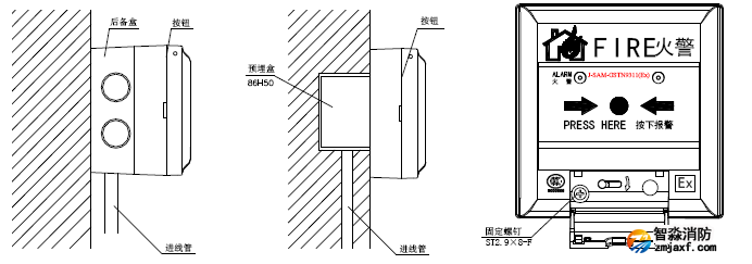 報警按鈕安裝示意圖